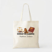 Grappige advocaat die geboren is om te argumentere tote bag (Voorkant)