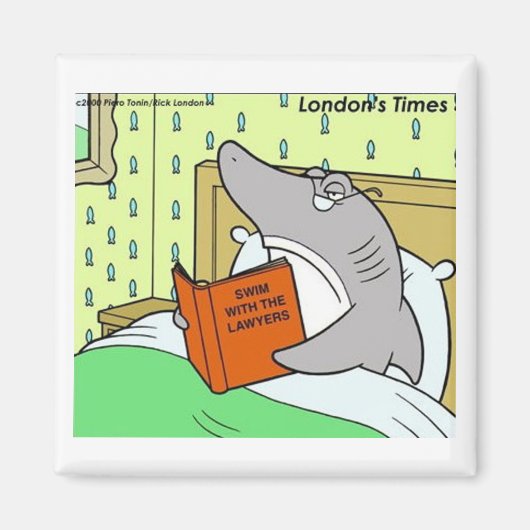 Grappige advocaat haai Rick London Magneet (Voorkant)