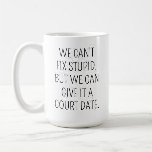 Grappige advocaat koffiemok, Kan domheid niet oplo Koffiemok