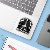 Grappige advocaat student gewoon een meisje met do sticker (Laptop met iPhone)