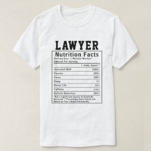 Grappige advocaat voedingsfeiten Juridisch profess T-shirt