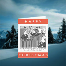 Grappige advocaten in de rechtszaal vrolijk kerstf