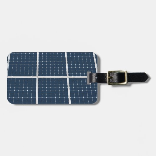 Grappige afbeelding van een zonne-energiepaneel bagagelabel (Voorkant horizontaal)