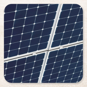 Grappige afbeelding van een zonne-energiepaneel kartonnen onderzetters