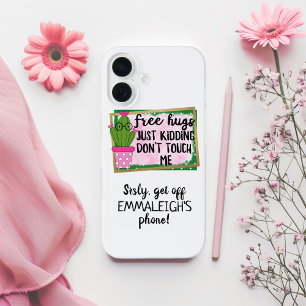 Grappige Afblijven Van Mijn Telefoon Cactus Sublim iPhone 16 Hoesje