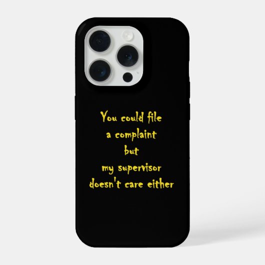 Grappige Afdeling Klachten Apathie iPhone Hoesje (Achterkant)