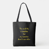 Grappige Afdeling Klachten Apathie  Tote Bag (Achterkant)