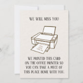 Grappige afdrukbare gaan weg Kaart voor collega of (Voorkant)