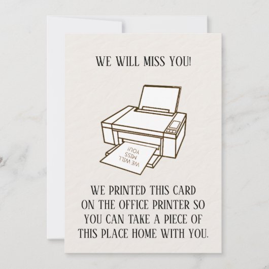 Grappige afdrukbare gaan weg Kaart voor collega of (Voorkant)