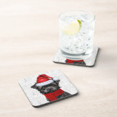 Grappige Affenpinscher Hond Woof Woord Kunst Vakan Bier Onderzetter (Rechterzijde)