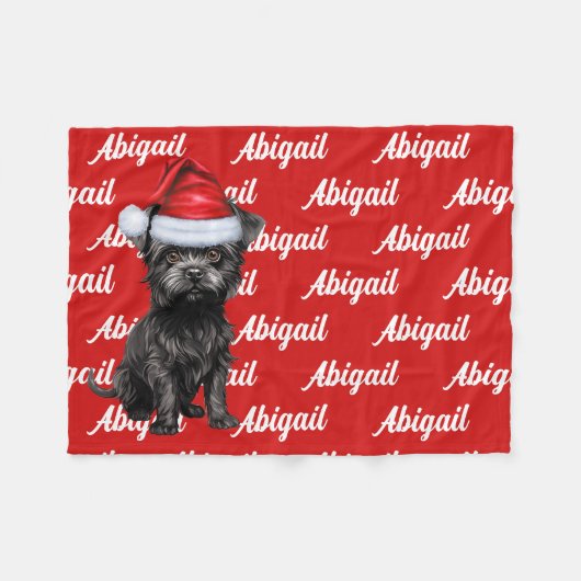 Grappige Affenpinscher Hondennaam Patroon Kerstmis Fleece Deken (Voorkant (Horizontaal))