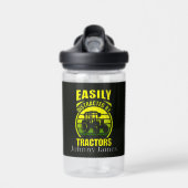 Grappige afgeleid tractoren voeg naam toe waterfles (Voorkant)