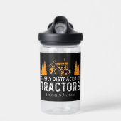 Grappige afgeleid tractoren voeg naam toe waterfles (Voorkant)