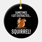 GRAppige AFGELEIDE EEKHOORN Dierentuin Boerderij Keramisch Ornament (Achterkant)