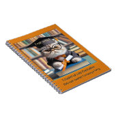 Grappige Afgestudeerde Kattenstudent Notitieboek (Rechterzijde)
