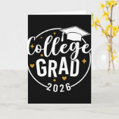 Grappige afgestudeerde student 2026 Universiteit A Kaart (Gele Bloem)