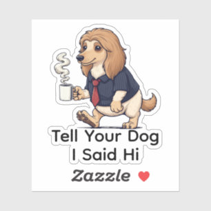 Grappige Afghaanse windhond hond pak koffie Sticker