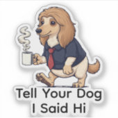 Grappige Afghaanse windhond hond pak koffie Sticker (Voorkant)