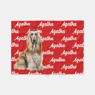 Grappige Afghaanse windhond hondennaam Geborduurd Fleece Deken