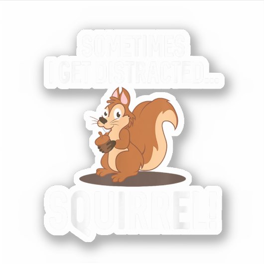 GRAPPIGE AFLEIDENDE Eekhoorn Dierentuin Boerderij Sticker (Voorkant)
