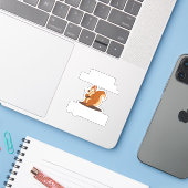 GRAPPIGE AFLEIDENDE Eekhoorn Dierentuin Boerderij Sticker (Laptop met iPhone)