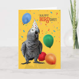 Grappige Afrikaanse Grey Parrot Verjaardag Humor Kaart