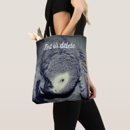 Grappige Afrikaanse grijze papegaai vogel geperson Tote Bag