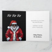 Grappige Afro-Amerikaanse zwarte kerstman Kaart (Binnen)