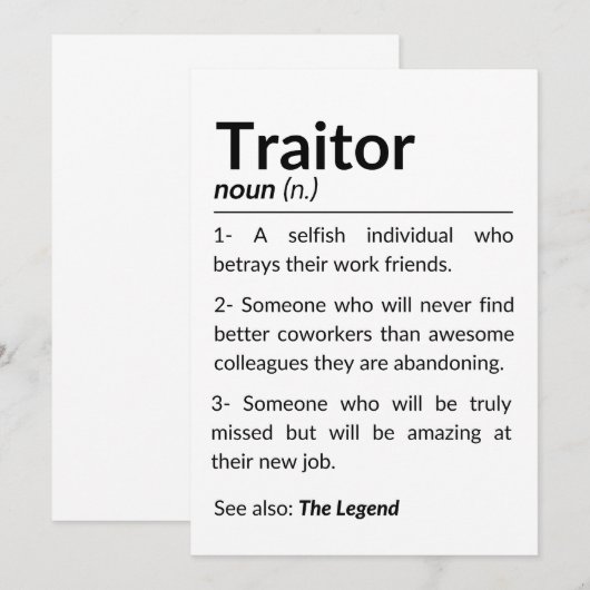 Grappige afscheidsmedewerker, collega die baan ver bedankkaart (Voorkant / Achterkant)