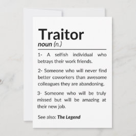 Grappige afscheidsmedewerker, collega die baan ver bedankkaart