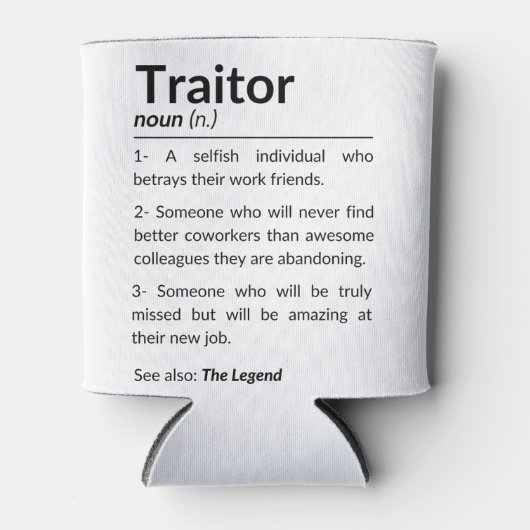 Grappige afscheidsmedewerker, collega die baan ver blikjeskoeler (Voorkant)