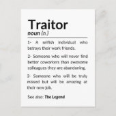 Grappige afscheidsmedewerker, collega die baan ver briefkaart (Voorkant)