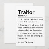 Grappige afscheidsmedewerker, collega die baan ver kaart (Voorkant / Achterkant)