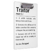 Grappige afscheidsmedewerker, collega die baan ver klembord (Rechts)