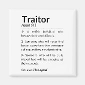 Grappige afscheidsmedewerker, collega die baan ver magneet (Voorkant)