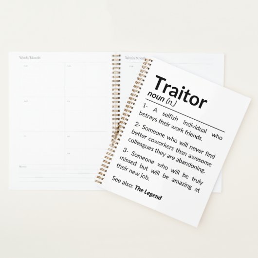 Grappige afscheidsmedewerker, collega die baan ver planner (Display)