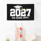 Grappige Afstudeercitaat Aflosende Klas van 2027 Spandoek (Insitu)