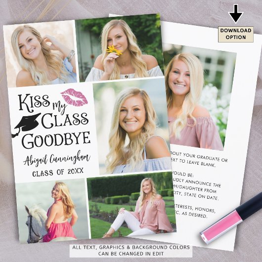 Grappige Afstudeerfoto KUS M'n KLAS VAARWEL 6 Foto Aankondiging