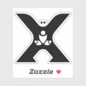 Grappige afstudeerletter X monogram Sticker (Vel)