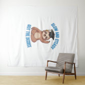 Grappige afstudeerluiaard wandkleed (In Situ (horizontaal))