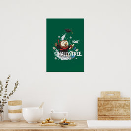Grappige afstudeeruil eindelijk vrij retro cartoon poster