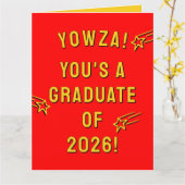Grappige Afstuderen 2026 Kaart (Gele Bloem)