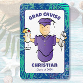 Grappige Afstuderen Cartoon voor Hem Cruise Door Magneet