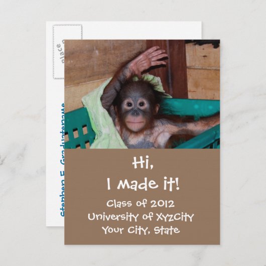 Grappige Afstuderen fotoaankondigingen Aankondigingskaart (Voorkant / Achterkant)