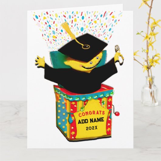 Grappige Afstuderen Kaart (Gele Bloem)