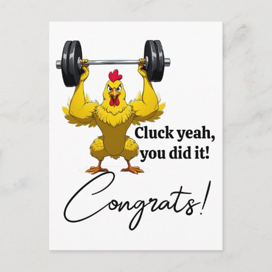 Grappige Afstuderen Kaart - Chicken-Themd Gefelici (Voorkant)