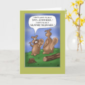 Grappige Afstuderen Kaarten: Beaver Teen Probleem Kaart (Gele Bloem)