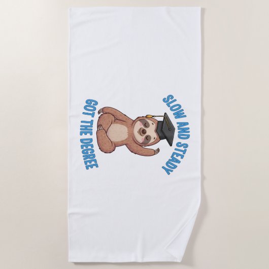 Grappige afstuderen luiaard strandlaken (Voorkant)