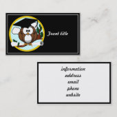 Grappige Afstuderen uil met Pet & Diploma Contactkaartje (Voorkant / Achterkant)