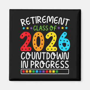 Grappige aftelling tot pensionering 2026 Kleurrijk Magneet